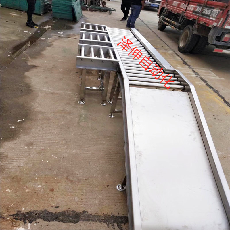 定制工業(yè)流水線滾筒輸送機(jī) 不銹鋼食品專(zhuān)用轉(zhuǎn)彎輸送機(jī)設(shè)備定制